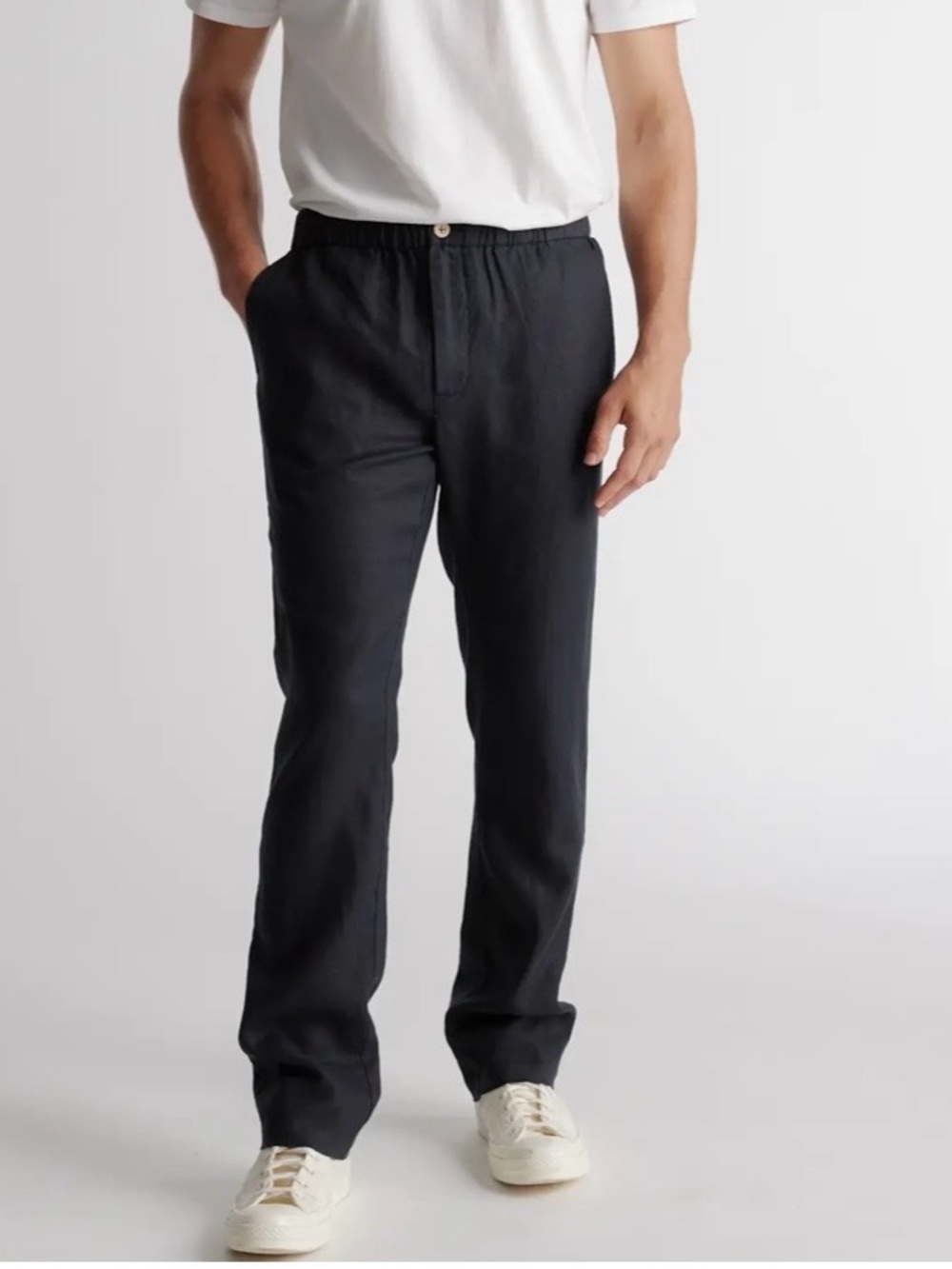 Quince Men’s 100% European Linen Pants Black